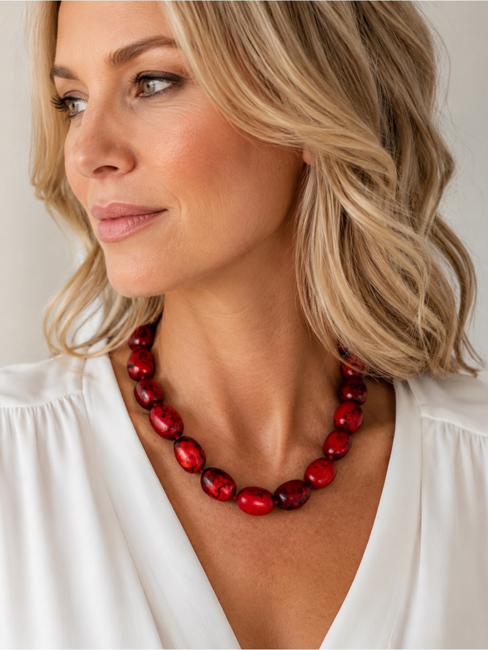 Anthology red carnelian stone necklace